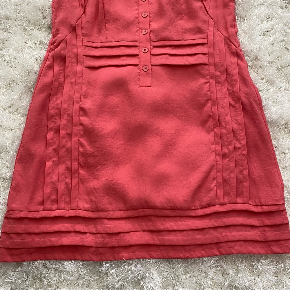 Nanette Lepore Silk Dress Button Front Coral Medium - Picture 4 of 15